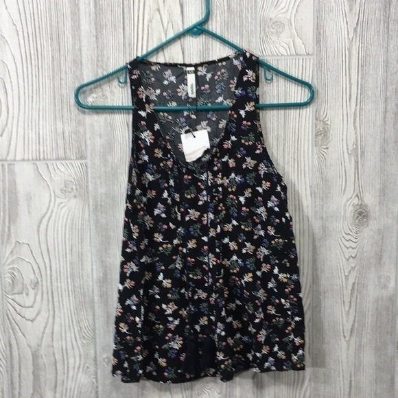 Sybilla floral sleeveless top black size extra small XS - Picture 1 of 8